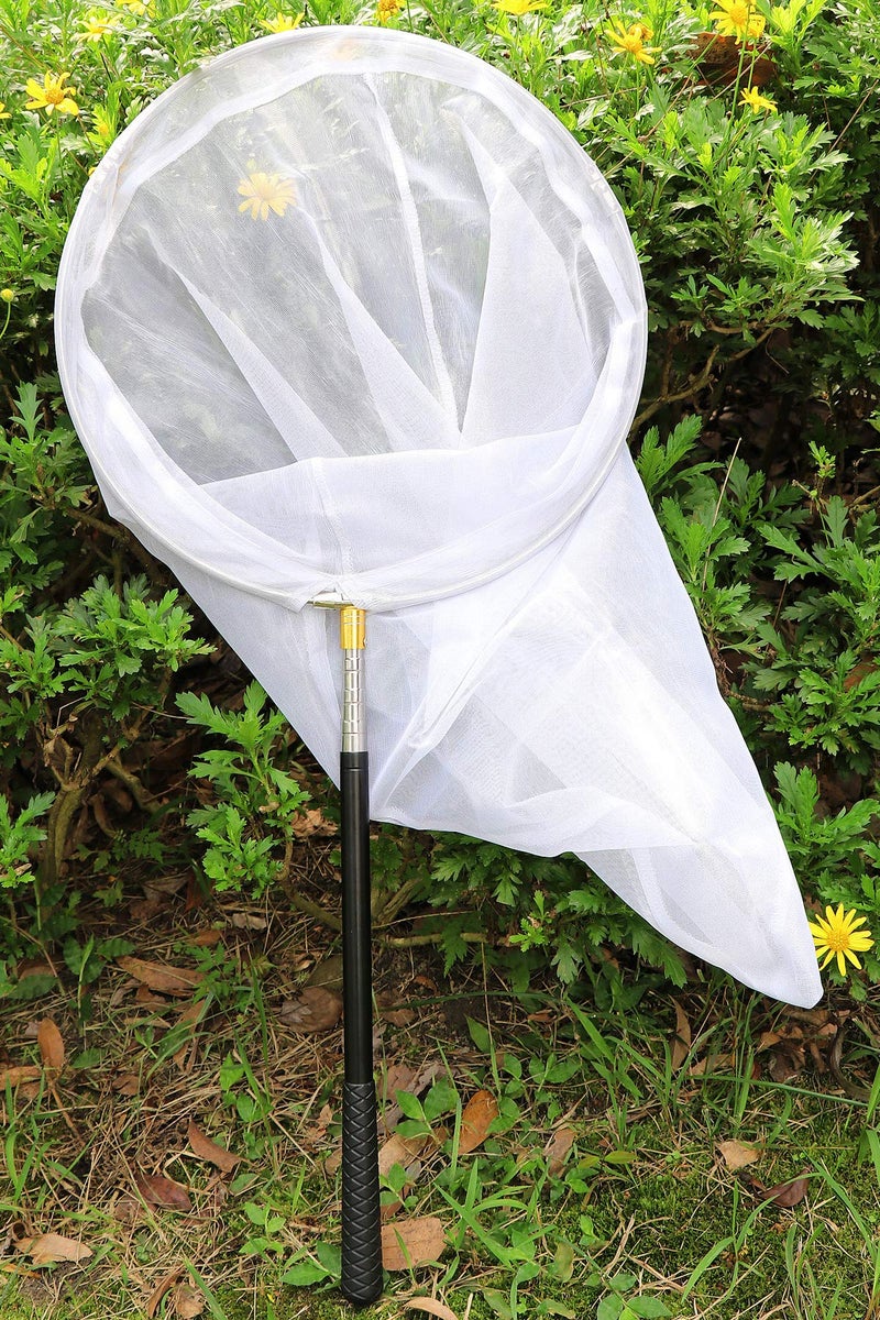 RESTCLOUD Professional Insect and Butterfly Net with 14" Ring, 26" Net Depth, 59" Telescopic Handle Full Extends to 73" Stainless Lockable - Image 4